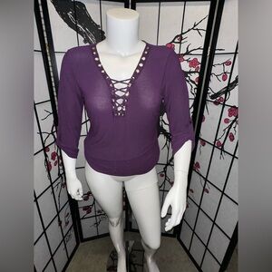 Purple lace up top